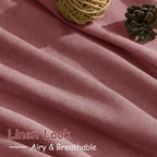 Canyon Rose Linen Curtains 102 Inches Long Rod Pocket Back Tab Drapes 2 Panels Set for Living Room Sheer Light Filtering Semi Sheer Dusty Rose Curtain 102 Length for Patio Sliding Glass Door 52x102