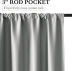 RYB HOME Bedroom Blackout Curtains 72 inches Long, 100% Blackout