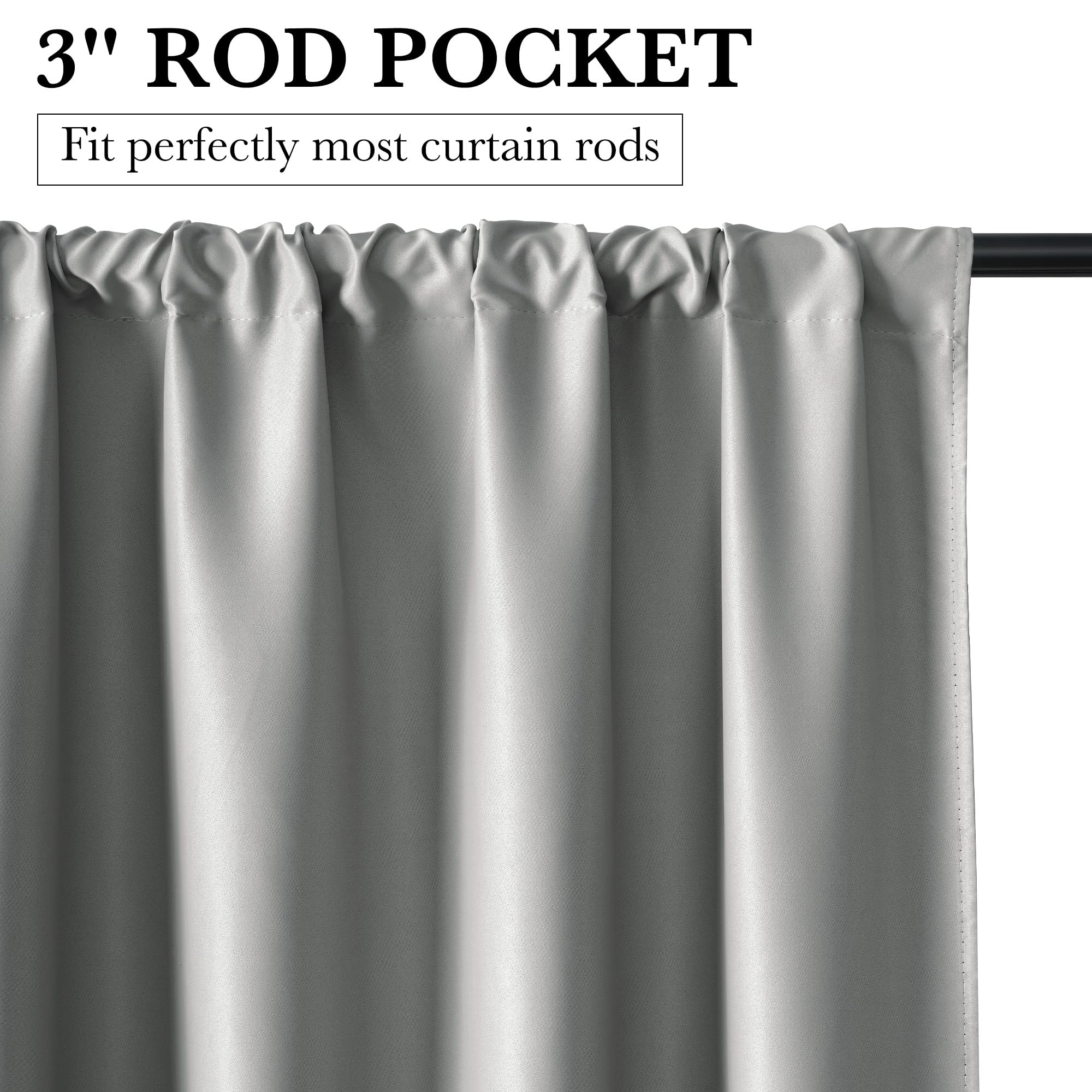 RYB HOME 100% Blackout Short Curtains for Small Window, Thermal Insulated