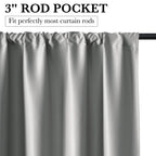 RYB HOME Bedroom Blackout Curtains 63 inches Long, 100% Blackout