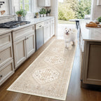 Restydon Area Rugs 5x7 Washable Rugs for Living Room, Cream/Beige