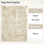 Soalmost Washable Area Rug 8x10 Large Soft Living Room Rugs Light Brown