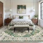 zesthome 6x9 Area Rugs for Living Room,Large Washable Rug,Green