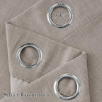 NICETOWN Short Faux Linen Angora Blackout Curtains 63 inches Long for Kitchen - Privacy Panels for Living Room Bedroom, Modern Farmhouse Style Easy Care Grommet Top, 2 Panels, W42 by L63