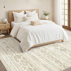 Nakagishi 5x7 Area Rugs Living Room: Washable Boho Large Neutral Modern Soft Farmhouse Beige Rug Stain Resistant Indoor Floor Non-Slip Carpet for Women Home Enthusiasts Aged 25-45 - Bedroom Room Decor
