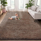 5x8 Area Rug for Living Room: Fluffy Shag Soft Washable Rugs Fuzzy Plush Indoor Carpet for Bedroom Nursery Playroom Dorm Kids Girls Boys Room (Coffee, 5'x8')