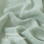 LAMIT Light Sage Linen Sheer Curtains for Bedroom 84 Inches Long, 2 Panels