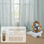 LAMIT Extra Wide Linen Curtains for Bedroom Living Room 60 x 84 Inch