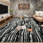 Tepook Soft Fluffy Rugs for Bedroom, 4x6 Area Rug for Living Room, Modern Shaggy Room Rug for Kids Boys Girls, Plush Throw Rugs Indoor Nursery Home Decor Rug with Non-Slip Bottom, Black White