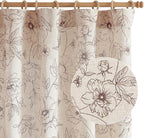 jinchan Floral Linen Curtains for Living Room 96 Inch Length Brown Flower Curtain Rod Pocket Back Tab Farmhouse Curtains with Printed Floral Bedroom Window Curtain Set, 2 Panels Brown