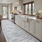 Restydon 3x14 Runner Rug Non Slip,Washable Hallway Runner Rug,Grey