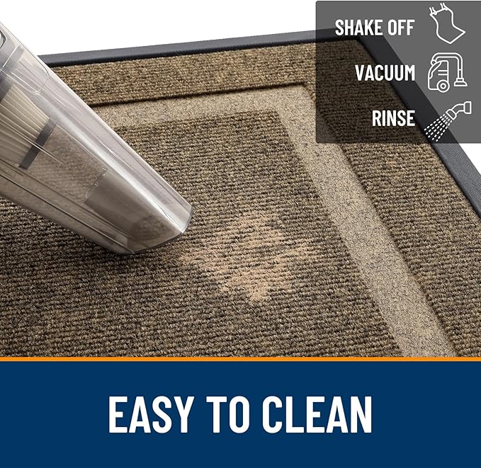 OLANLY Front Door Mat Outside 35x23, All-Season Heavy-Duty Rubber Doormat