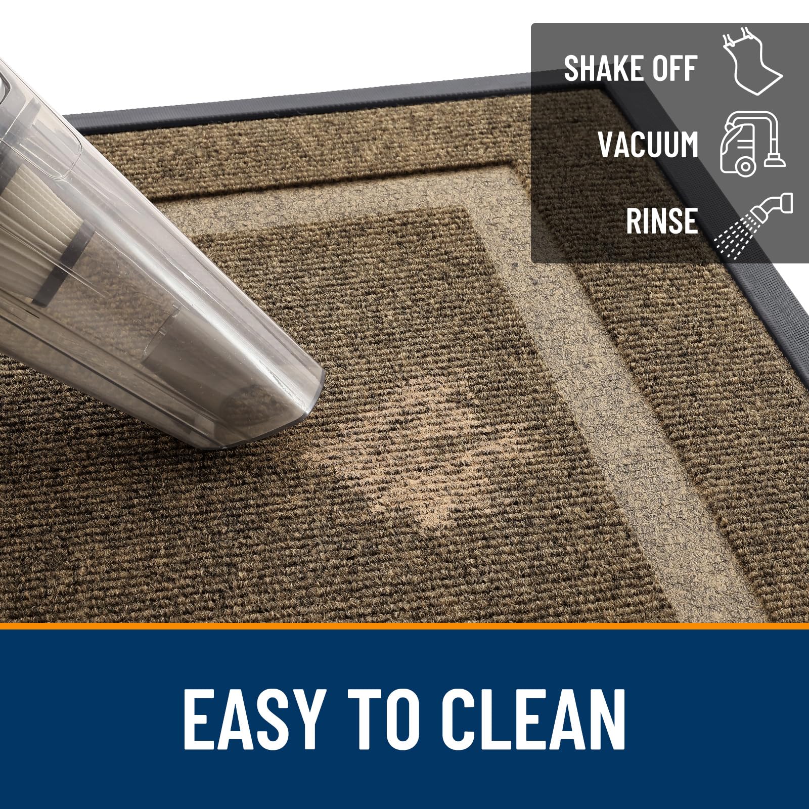 OLANLY Front Door Mat Outside 47x30, All-Season Heavy-Duty Rubber Doormat