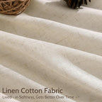 Linen Curtains for Living Room 90 Inches Long Modern Farmhouse Decor Light Filtering Semi Sheer Curtain Back Tab Neutral Luxury Rustic Burlap Coastal Drapes for Bedroom Office 52x90, 2 Panels