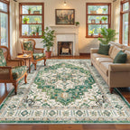 zesthome 6x9 Area Rugs for Living Room,Large Washable Rug,Green