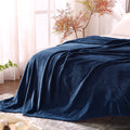 BEDELITE Fleece Blanket Soft Plush King Size Bed Blanket Navy 108"x90"
