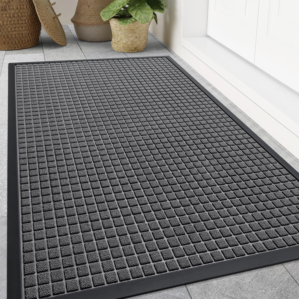 Smiry Front Door Mat Outside Entrance, Natural Rubber Doormat, 70x46.5 Inch
