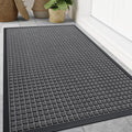 Smiry Front Door Mat Outside Entrance, Natural Rubber Doormat, 70x46.5 Inch