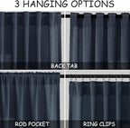 Nanspring Vintage Blue Linen Curtains 108 Inches Long for Living Room Bedroom 2 Panels Set Extra Long Back Tab Drapes Light Filtering Semi Sheer Floor to Ceiling Curtain for Large Windows 52x108