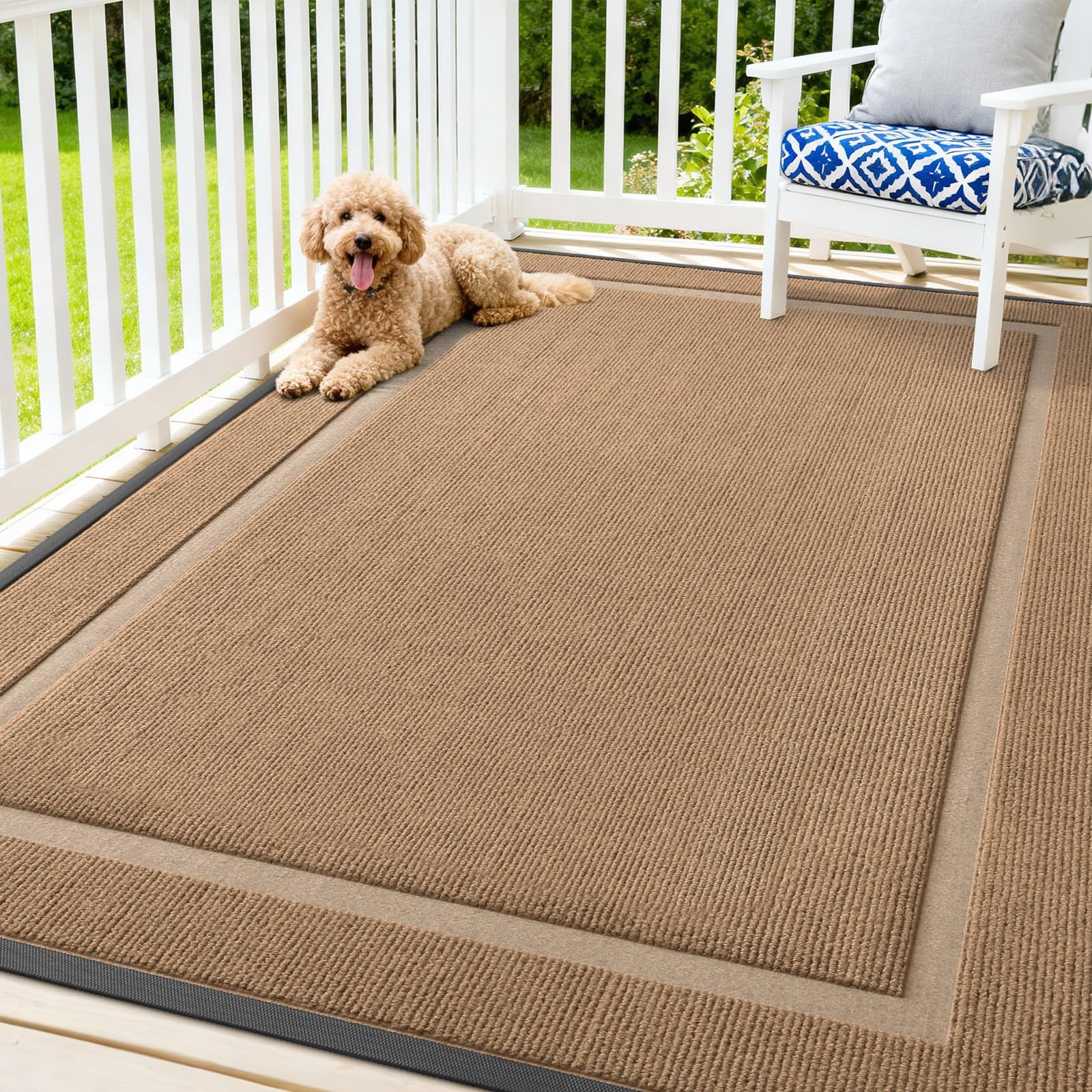 OLANLY Front Door Mat Outside 71x47, All-Season Heavy-Duty Rubber Doormat