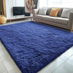 OLANLY 7x10 Machine Washable Large Area Rugs for Living Room, Bedroom, Soft Fluffy Shaggy Bedside Rug, Indoor Floor Carpet for Kids Girls and Boys, Dorms, Nursery, Home Decor Aesthetic, Navy Blue