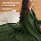 Bedsure 100% Cotton Muslin Throw Blanket Twin XL for Bed - 4-Layer Breathable and Lightweight Soft Gauze Muslin Blankets for Adults, Thin Summer Blanket for College Dorm, Olive Green, 66x90 Inches