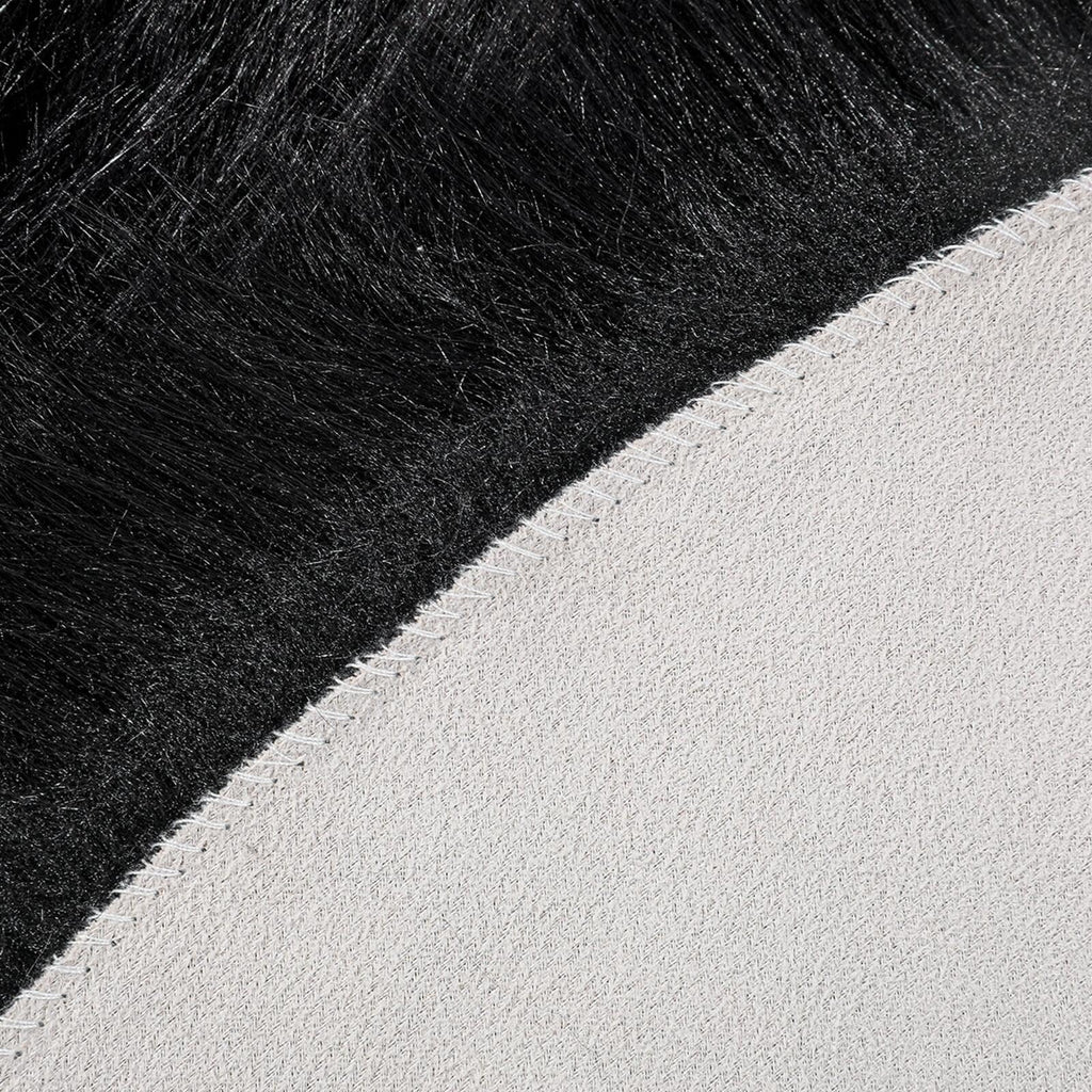 linmopm Faux Fur Sheepskin Rug, Black, 4x6 ft