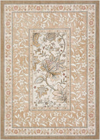 GarveeHome Provence 8x10 Area Rugs for Living Room, Botanical Grove Pink Brown Scroll Cottagecore Washable Rug for Bedroom Dining Nursery Low-Pile Vintage Large Carpet