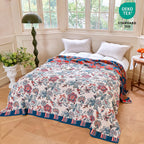 MSGKV Boho Throw Blanket 90"x90" 100% Cotton Farmhouse Butterfly Throw