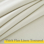NICETOWN Faux Linen 100% Blackout Living Room Curtains 96 inches Long, Silver Grommet 2 Layers Window Treatment with White Liner Thermal Curtains for Bedroom, Vanilla, W52 x L96, 2 Panels