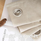 H.VERSAILTEX Elegant Natural Linen Blended Energy Efficient Light Filtering Linen Textured Semi Sheer Curtains/Nickel Grommet Window Treatments Panels/Drapes (Set of 2, Angora, 52" x 54")