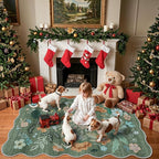 4x6 Living Room Area Rugs: Washable Farmhouse Nursery Kitchen Floral Rugs Non-Slip Small Cute Bedroom Carpet Non-Shedding Floor Mat for Kids Room University dormitory Decorative Rugs(4x6,Floral/Green)