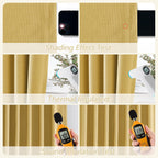 Guken 100% Blackout Curtains 63 Inch Length 2 Panels Set for Living Room Bedroom Back Tab Thermal Insulated Black Out Linen Drapes Room Darkening Window Curtains 63 Inches Long,Gold