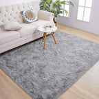 Chicrug Soft Area Rugs for Bedroom Living Room Plush Fluffy Rug 9x12 Feet, Shag Furry Area Rug Carpet Non Shedding for Nursery Children Kids Girls Room Home Decorative, Grey