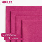 MIULEE Pack of 4 Decorative Outdoor Throw Pillow Covers Linen Waterproof Pillow Covers Farmhouse Cushion Cases for Patio Garden Tent Balcony Couch Sofa 18x18 inch Hot Pink