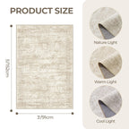 Restydon 3x5 Rug for Entryway,Washable Area Rug,Beige
