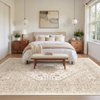 zesthome 6x9 Area Rugs for Living Room,Large Washable Rug,Beige