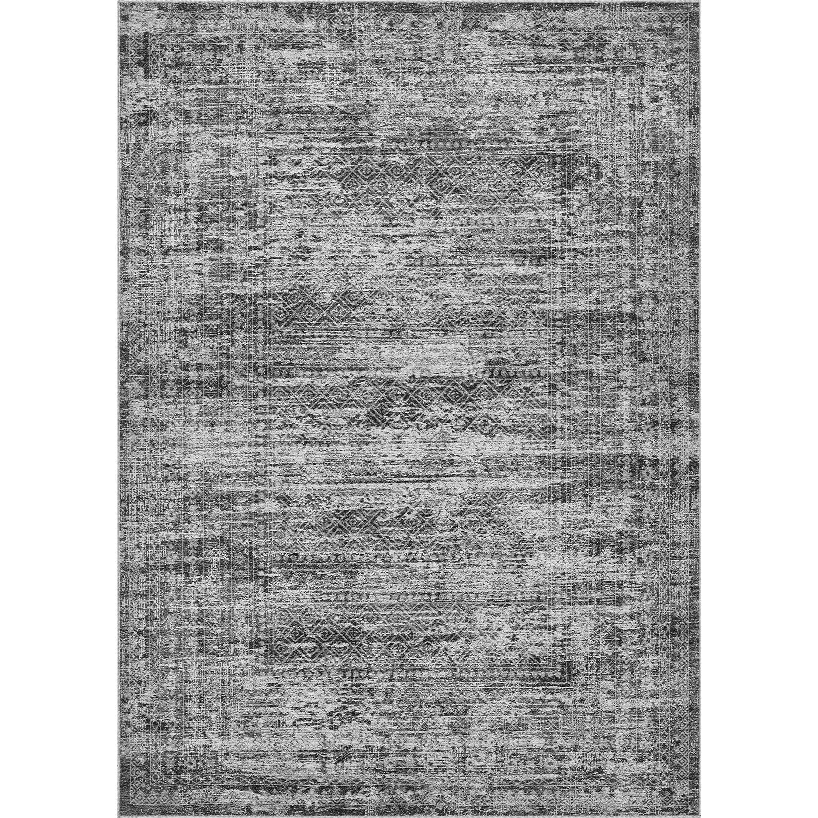 UERMEI 10x14 Area Rug Living Room Rugs - Washable Neutral Modern Abstract Soft Thin Rug Indoor Floor No Slip Rug Carpet for Bedroom Under Dining Table Home Office Decor - Dark Gray