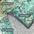 BEIMO Machine Washable Rug 8x10 Area Rugs for Living Room Bedroom, Large Turquoise Abstract Area Rug Soft Throw Rugs, Low-Pile Floor Carpet with Non Slip Rubber Backing