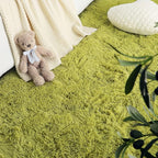 LOCHAS Ultra Soft Indoor Modern Area Rugs Fluffy Living Room Carpets for Children Bedroom Home Decor Nursery Rug 5.3x7.5 Feet, Green