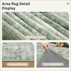 Soalmost Abstract Runner Rug 2x12 Hallway Kitchen Runners Green/Ivory