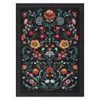 GarveeHome Washable Rug 4x6 Area Rugs for Living Room, Floral Rug for Bedroom, Soft Boho Non Slip Throw Rugs with Rubber Back, Low Pile Stain Resistant Vintage Floral Carpet for Dining Room, Black