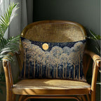 Rustic Dark William Morris Night Forest Moon Decor Pillow Covers 12x20,Vintage Gold Botanical Nature Landscape Decorative Throw Pillow Covers for Home Bedroom Living Room