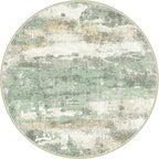 BEIMO Round Rugs 6FT for Living Room Bedroom, Modern Abstract Machine Washable Circle Rug, Soft Low Pile Floor Cover with Non Slip Backing for Dining Room, Light Green