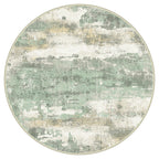 BEIMO 8FT Green Abstract Round Area Rug, Washable Non-Slip for Bedroom