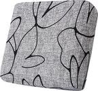 Smiry Printed Couch Cushion Covers, Stretch Soft Couch Covers for Sofa, Washable Non-Slip Sofa Slipcover Furniture Protector for Indoor and Outdoor (1 Pack, Grey and Black)