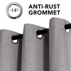 H.VERSAILTEX Linen Curtains 100% Blackout Curtains for Bedroom 63 inch Long Full Light Blocking Nature Linen Blended Window Curtains for Living Room Nickel Grommet (2 Panels, Heathered Dove)