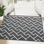 OLANLY Front Door Mat, Non-Slip Rubber Backing, Dirt Resistant and Absorbent, Washable, Easy to Clean Low-Profile Indoor Doormat for Back Door, Entryway, Inside Entrance, 48x32, Charcoal