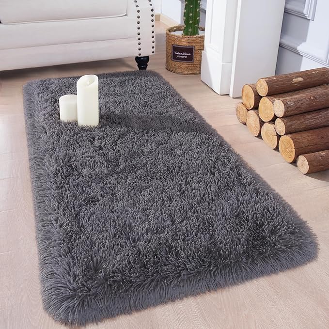 Chicrug Soft Runner Rugs for Bedroom Living Room Plush Fluffy Rug 2x4