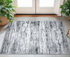 Lansny Modern Abstract Small Area Rug Indoor 3x5 Washable Rug Non-Slip Soft Entryway Rug Black Gray White Kitchen Mats Thin Print Faux Wool Floor Carpet Throw Rugs for Entrance Bedroom Home Decor